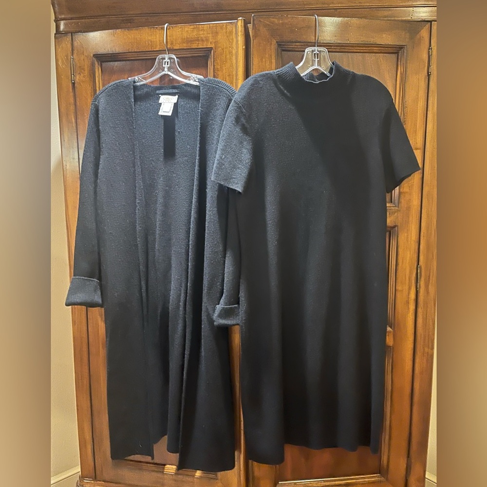 Talbots Black Maxi Dress and Cardigan Set